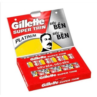 Lốc 10 Hộp Lam (100 Lưỡi Lam) GILLETTE SUPERTHIN - Siêu Bền - Siêu Bén