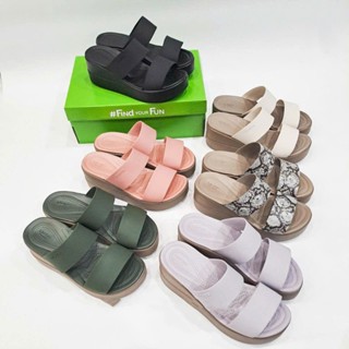 Dép xuồng brooklyn mid wedge nữ đế cao 6cm hàng cao cấp,dép xuồng quai ngang nữ đế bánh mỳ lót foam cao 6-7 phân