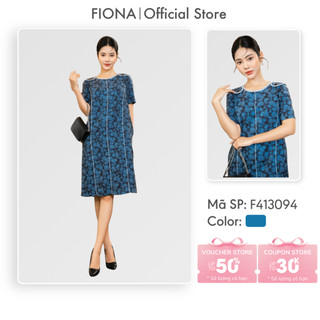 Đầm thiết kế cao cấp FIONA dáng suông váy bầu công sở họa tiết hoa nhí trẻ trung F413094