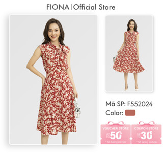 Áo sơ mi nữ FIONA áo sơ mi hoa nhí họa tiết nơ cổ trang trí phù hợp đi làm đi chơi F552024