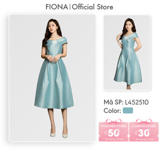 Đầm thiết kế cao cấp FIONA xếp ly váy dự tiệc cổ tim hai lớp hoa đính trang trí L452510