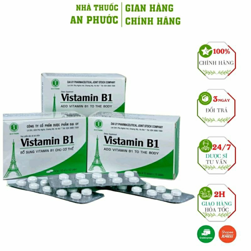 Viên uống Vistamin B1  ⚡ CAM KẾT CHẤT LƯỢNG  ⚡ Bổ sung vitamin b1 cho cơ thể, phòng và cải thiện tìn