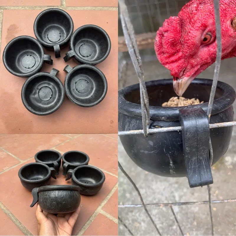 10 Cóng ăn cho gà, Gáo ăn uống cho gà, Gáo cao su cho gà ăn hàng thái lan loại 1