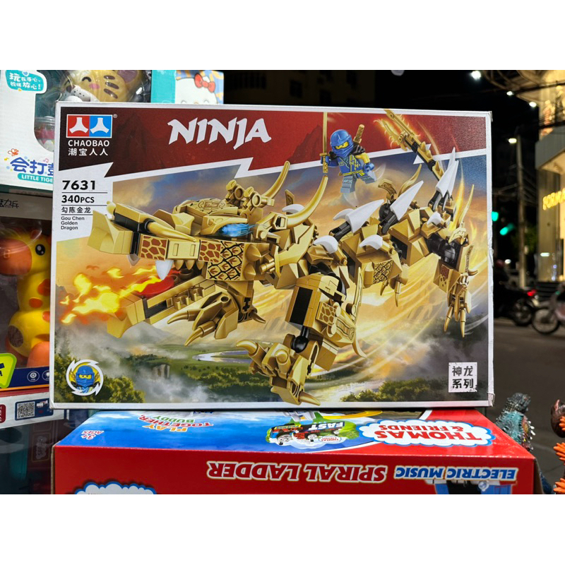Mã 7631 - Xếp hình lắp ghép lê gô NINJA Rồng vàng