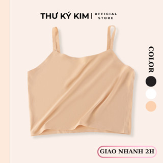 Áo lá nữ 2 dây mặc lót trong áo dài không mút vải su mát lạnh độ dài áo trên rốn dây vai điều chỉnh freesize cho 53kg