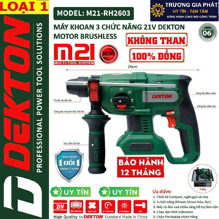 Thân máy Khoan Bê Tông Pin Dekton  M21 – RH2603-Chân pin phổ thông-Chuyên công trình