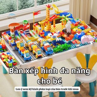 Bàn xếp hình đa chức năng bàn lắp ghép lego size lớn cao cấp nhiều chi tiết. đồ chơi trí tuệ, lắp ráp, xếp hình cho bé