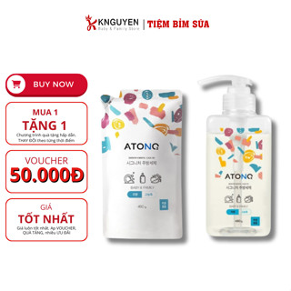 Nước rửa bình sữa & chén bát đậm đặc thuần chay, có thể rửa được rau củ quả, Thương hiệu Atono2