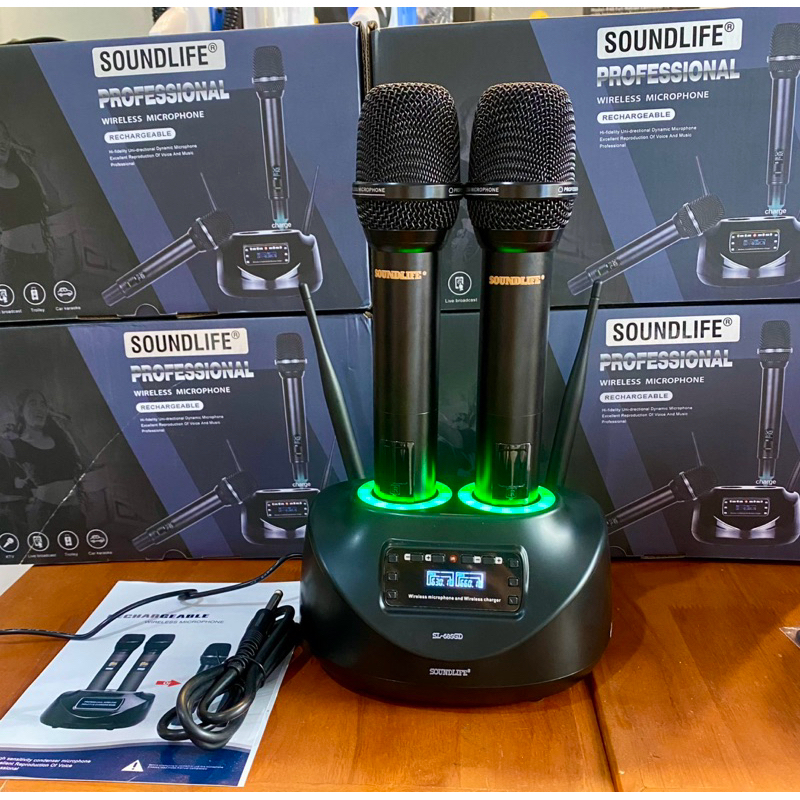 Micro karaoke SoundLife cao cấp sạc tự động không dây