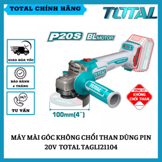Máy mài góc 100mm dùng pin 20V TOTAL TAGLI21104 ,mô tơ không chổi than,hàng chính hãng