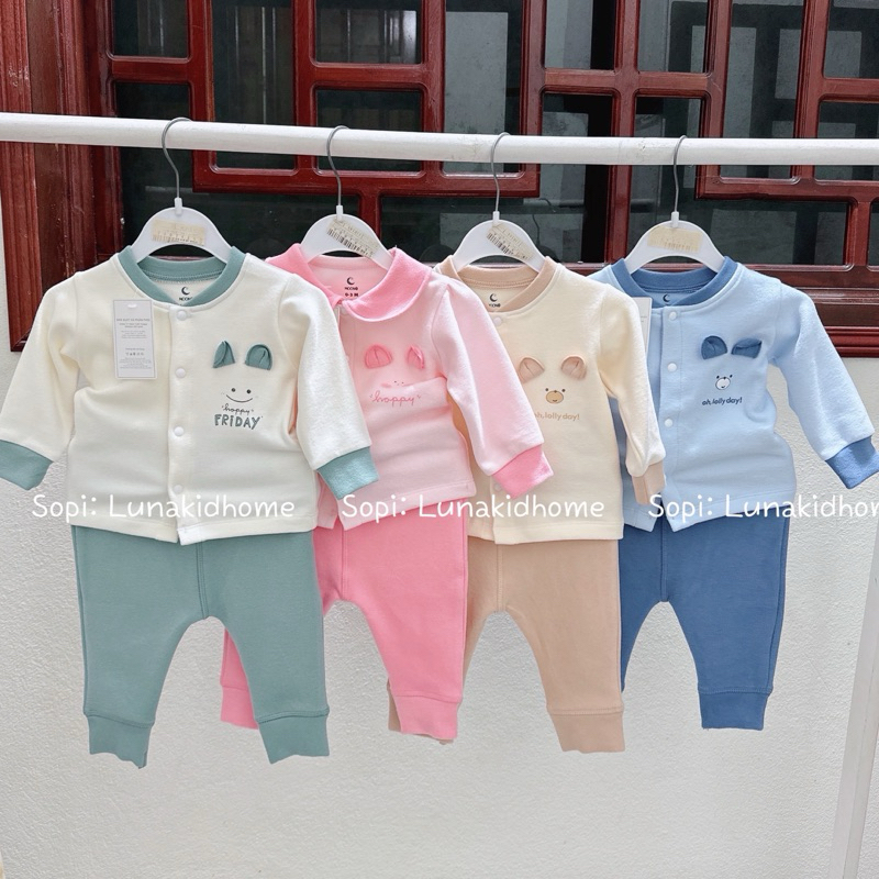 Bộ sơ sinh nỉ nhung Moon cho bé (0-3M, 3-6M)