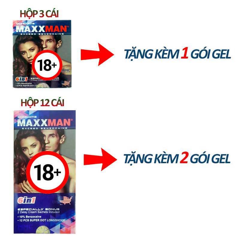 Bao cao su MaxxMan 6in1 gai lớn, kéo dài thời gian quan hệ