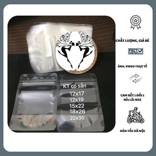 100g túi zip trong đáy đứng chọn size
