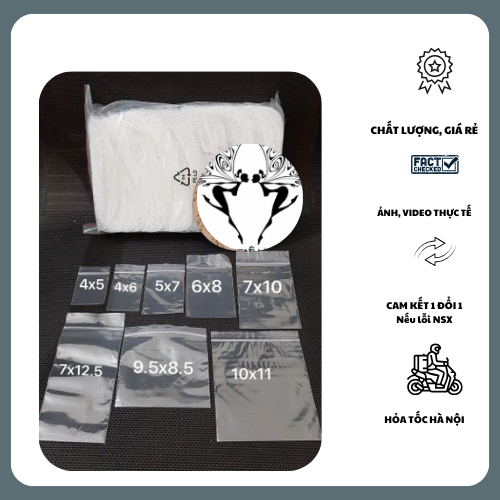 100g túi zip mỏng chỉ trắng chọn size tientienshop