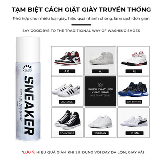 Chai xịt bọt làm sạch giày Sneaker Ximo 300ml (Giặt giày khô)