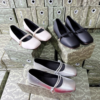 Giày búp bê đế bệt bigsize có 3 màu đen-trắng-bạc, có lót đệm êm, (Form nhỏ tăng 1 size)