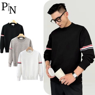 Áo Len Nam Nữ PN STORE Cổ Tròn Phối Sọc Dài Tay THOM Vải Len Lông Cừu Giữ Nhiệt Tốt Không Xù Lông Kiểu Hàn Quốc
