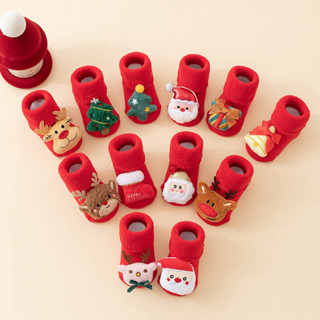  Tất noel cho bé tất tết 2025 chống trơn trượt chất len dày dặn gắn hình thú đáng yêu cho bé từ 0-3 tuổi TNE02 