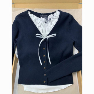 Áo thun tay dài nơ coquette dễ thương