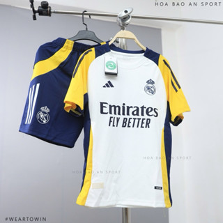 Áo bóng đá đồ đá banh câu lạc bộ Real madrid training mùa giải mới 2024/25 quần có túi - vải thái cao cấp