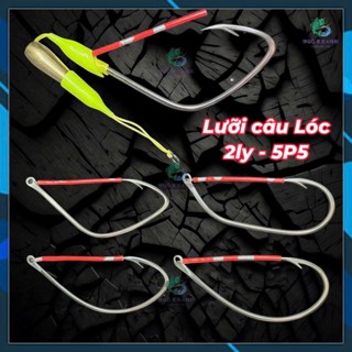  Lưỡi câu cá lóc 2ly 5p5 thép trắng không rỉ siêu bén lưỡi câu nhái thật song nòng điện 