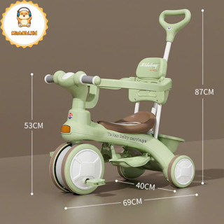 [Ȟỏa Tốc 2H] Xe đạp ba bánh cho bé từ 1 đến 3 tuổi có cần đẩy phát nhạc sinh động Minhnhi.Kid