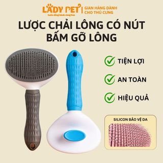 [Lược Bấm] Lược Chải Lông Rụng Chó Mèo Có Nút Bấm - Loại Bỏ Lông Rụng, Lông Thừa Dễ Dàng