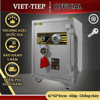   KHOÁ CƠ_65Kg  Két sắt Cơ Khí Việt Tiệp dùng cho Gia Đình Văn Phòng Nhà Hàng. Két bạc Chống Cháy màu Phong Thuỷ 