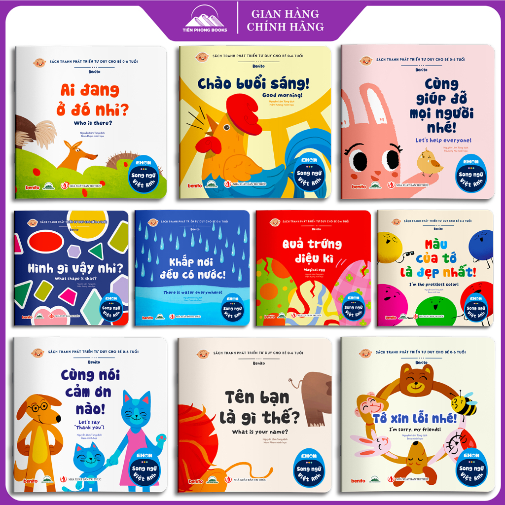 Sách Ehon Song Ngữ Việt Anh - Combo 10 Quyển Giúp Phát Triển Tư Duy Dành Cho Bé 0 - 6 Tuổi - Tiên Phong Books