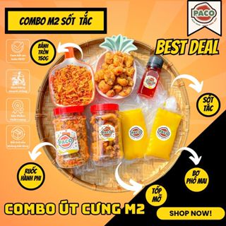 [M2 5 MÓN] COMBO BÁNH TRÁNG PHƠI SƯƠNG BƠ PHÔ MAI ÚT CƯNG M2 ĐẦY ĐỦ TOPPING 1 BÁNH TRÁNG 1 HỦ TỐP MỠ 1 HỦ RUỐC HÀNH PHI