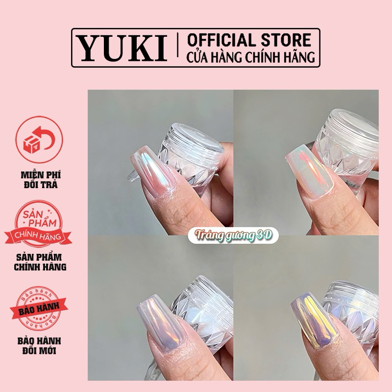 Tráng Gương 3D EIDDO mới - Bột tráng gương kim cương cầu vồng ngọc trai 3D trang trí móng nails