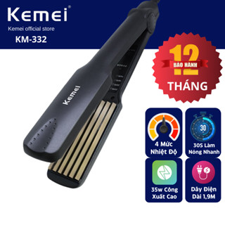  Máy Dập Xù Bấm Xù Bấm Mè Làm Phồng Chân Tóc Kemei KM-332 Bản To Công Xuất Lớn BH 12 Tháng 