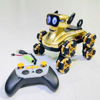  Xe Chó Robot 8 Bánh Điều Khiển Từ Xa Xoay 360 Độ Có Drift Cảm Biến Tai Di Chuyển Đa Hướng 