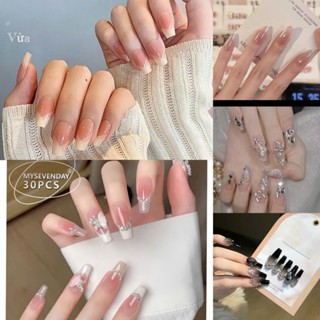 [ Mã Z447-> .. Hàng Cao Cấp] Móng Tay Giả Đính Đá HOTTREN 2024 Nail Giả Kèm Phụ Kiện Keo