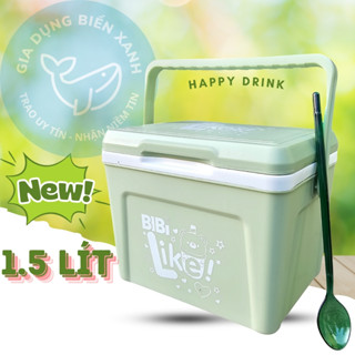 Thùng đá mini BiBi 1.5L+ Tặng kèm 1 muỗng khuấy trong, nhựa PP an toàn sử dụng - Bình đá vuông mini