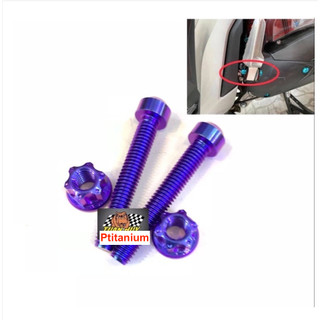   Trụ Titan  2 ốc + 2 tán xỏ gác chân Titan Gr5 cho Honda Yamaha Vario Ab Vision Wave Winner 