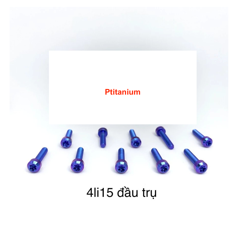 Ốc 4li15 đầu trụ Titan Gr5 cao cấp , ốc titan 4li gắn ốp đồng hồ Wave , nắp dầu