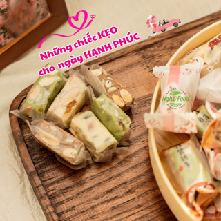  Combo 2 gói kẹo Nougat 500gram kẹo hạnh phúc Hoàng Kiều healthyfood ăn kiêng ít ngọt vị MATCHA 