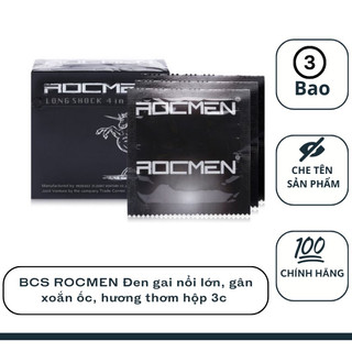[CHÍNH HÃNG] Bao cao su ROCMEN ĐEN 4 IN 1