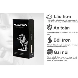 [CHÍNH HÃNG] Bao cao su ROCMEN ĐEN 4 IN 1