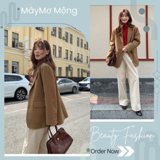 (maymomong-order) Áo blazer màu nâu Tây xinh HÃNG KANO CHÍNH HÃNG