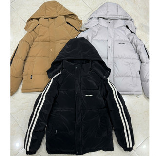 Áo Phao Nam Nữ (Mũ có thể tháo rời) G5 BROT Nhung Tăm Logo In có Kẻ Tay (mẫu mới) 2024