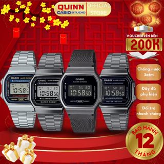 Đồng Hồ Nam Nữ CASl0 Dây Kim Loại Chống Nước A168W, Đồng Hồ Unisex Màu Titanium Dây Lưới Bản Giới Hạn Bảo Hành 12 Tháng