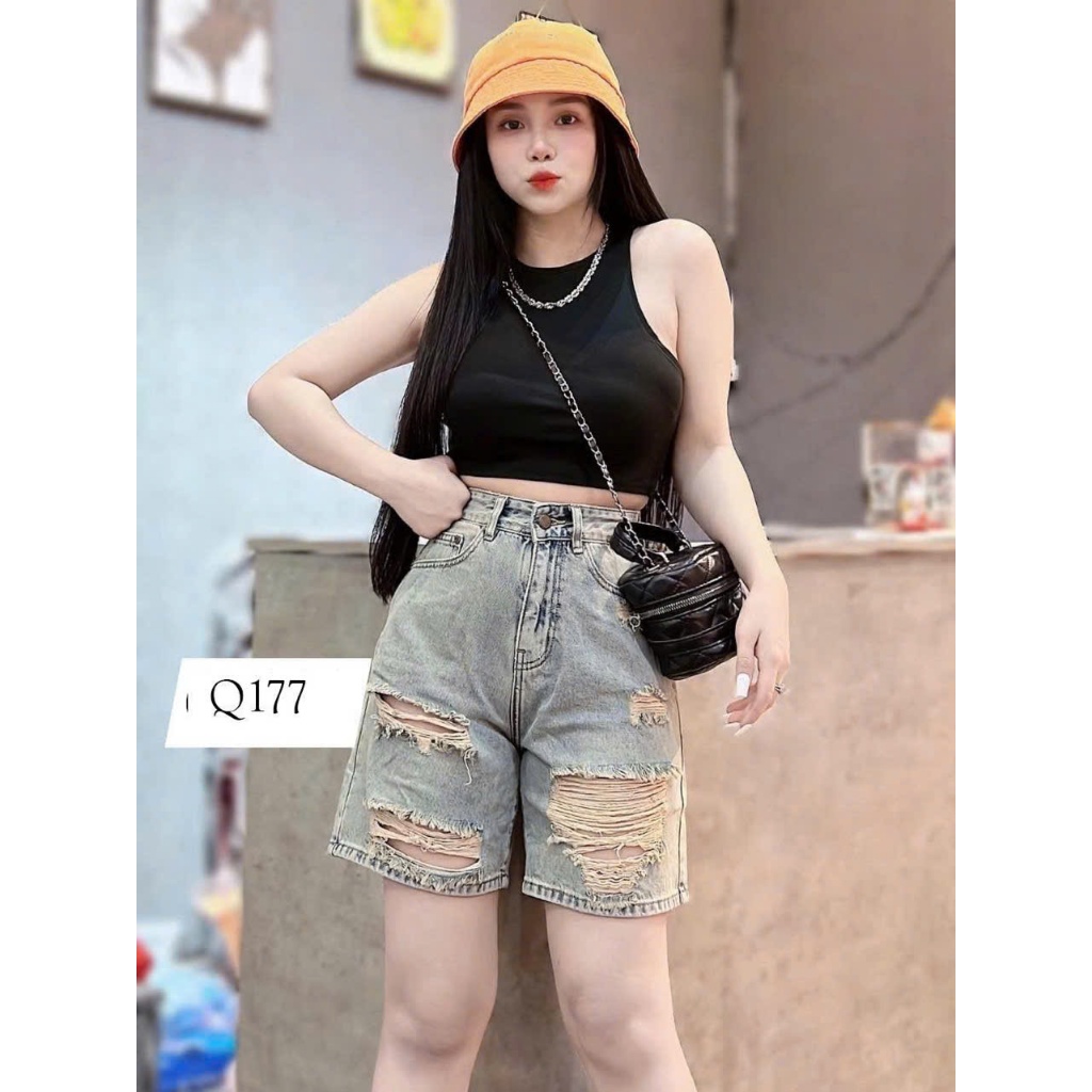[2 Phiên Bản][LSN]Quần Jean Ngố Nữ Dơ Nhạt Rách Nhiều Women Jean Denim 177 - 178 - 606