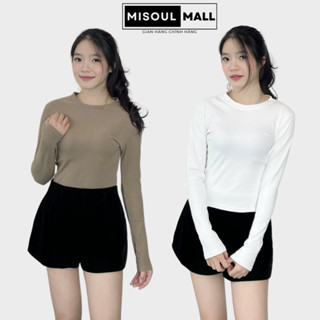 Áo Giữ Nhiệt Lót Nỉ Lông BigSize Trơn Cổ Tròn Dài Tay MiSoul Mall , Áo Giữ Nhiệt Lót Nỉ Mềm Mại Không Bai Xù 342