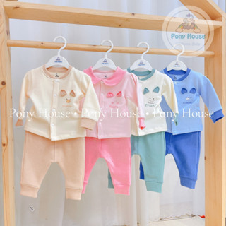 Bộ Quần Áo Sơ Sinh Moon Nỉ Nhung Dày Dặn CHo Bé Trai, Bé Gái Sơ Sinh (Size Từ 0-3M Đến 6-9M)
