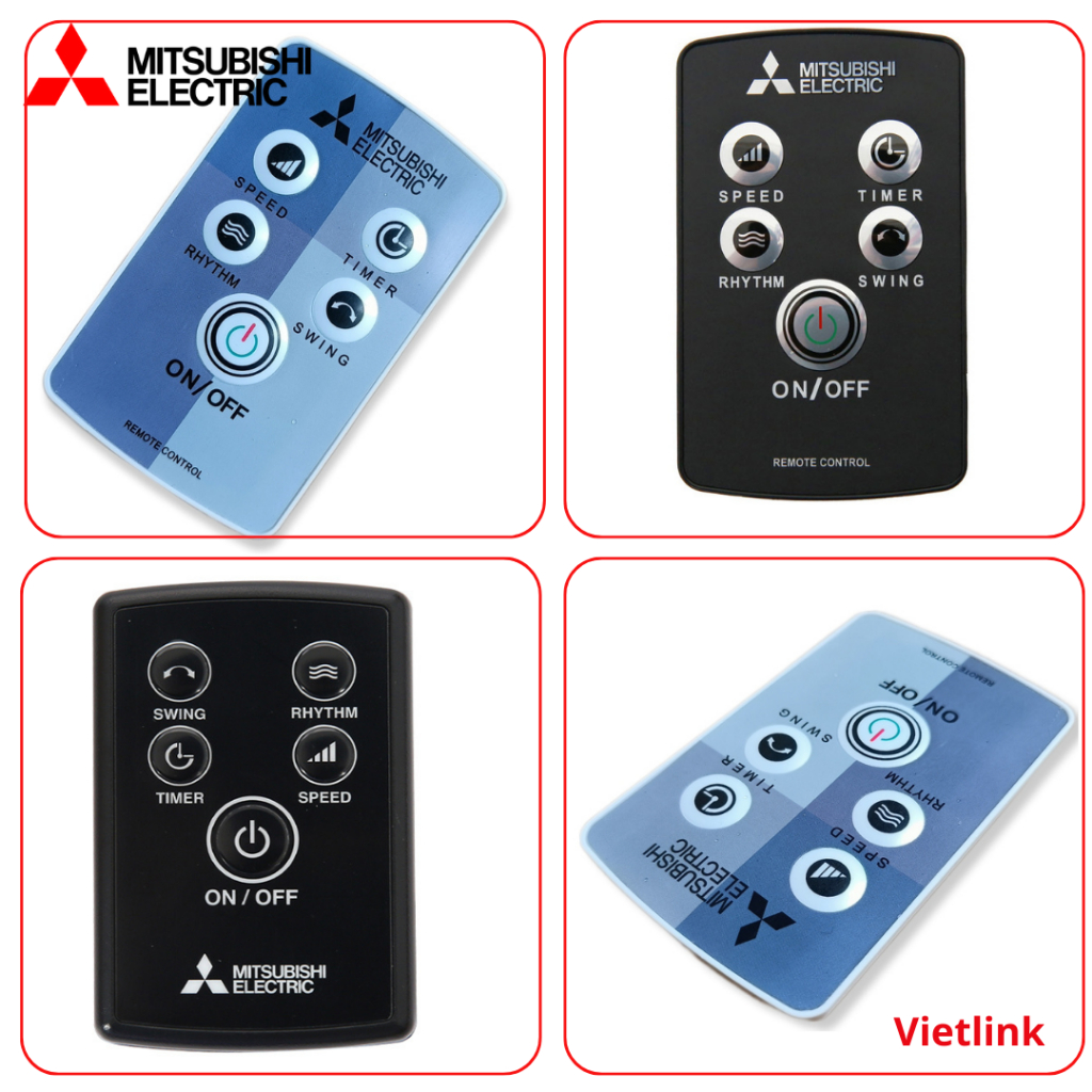 Điều khiển quạt Mitsubishi - Remote quạt Mitsubishi (Tặng pin mẫu xám)