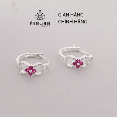 Bông Tai Nơ Mix Cỏ 4 Lá Chất Liệu Bạc Ta - Minh Canh Jewelry