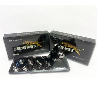 [ CHÍNH HÃNG] Bao Cao Su STRONG MEN’S ĐEN GÂN GAI - Tạo Khoái cảm (Hộp 12 cái)