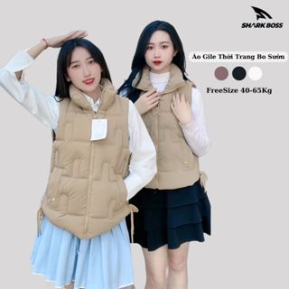 Áo Phao Gile Nữ  Siêu Nhẹ Cổ Cao Túi Hai Bên, Áo Khoác Phao Gile Dập - GL002
